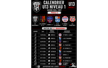 CALENDRIERS U13
